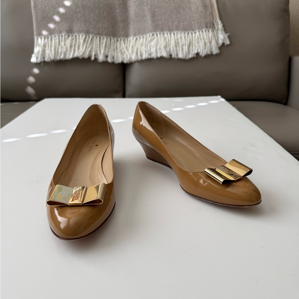 Kate Spade Tan Patent Leather Roxana Wedge